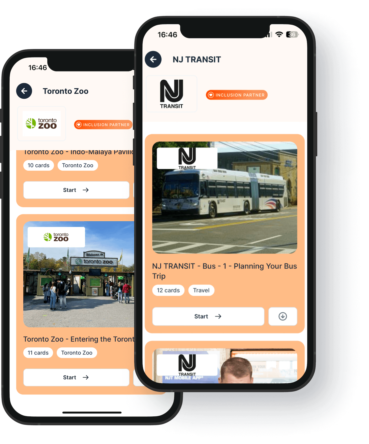 MagnusCards app showcasing instructional Card Decks created in partnership with New Jersey Transit and Toronto Zoo.